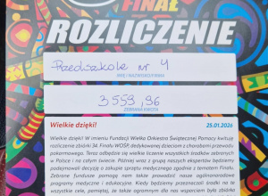 Finał WOŚP 2026 w naszym przedszkolu