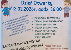 plakat informujący o dniu otwartym