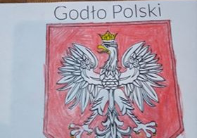 Obrazek pokolorowanego godła Polski
